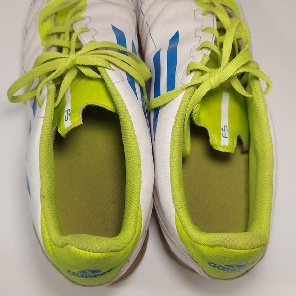 Adidas F50 White Blue Green Mens Indoor Soccer Shoes, Size 12 - Picture 5 of 8